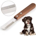 onebarleycorn - Dog Professional Stripping Knife,Stripping Knives Tool for Dogs Hand Stripping Knife for Border Terrier Pet Grooming Tool Ergonomic Wooden Handle (Right Handed)