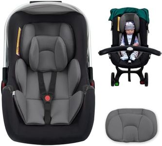 Kaseeous Thickened Carseat Head Support for Infant, Infant Car Seat Insert with Extra Headrest for Preemie to Newborn, Adjustable Baby Car Seat Cushion with Filled Natural Spong