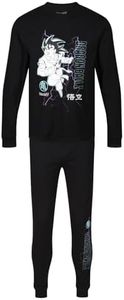 Ex UK Store Pigiama da Uomo Personaggio dei Cartoni Animati con orli con Risvolto Stile Jogger per la Notte, Pigiama da Notte, Pigiama da XS a XXL Nuovo (D.Ball.Z - XL)