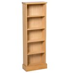 Hallowood Furniture Waverly Oak DVD Storage Cabinet in Light Oak, Wooden DVD Storage (120 DVDs), Bookcase with 5 Shelves, DVD Rack, CD Rack, Shelving Unit for Living Room & Hallway