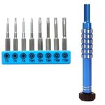 BAKESHU 8 in 1 Torx Screwdriver Set T3 T4 T5 T6 T8 T9 T10 T15 with S2 Bits,Doorbell Screwdrivers, Magnetic Screwdrivers Compatible with PS3 PS4 PS5 Xbox One Xbox 360 MacBook