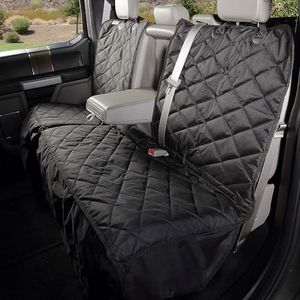 4Knines Crew Cab Truck Rear Bench Seat Cover with Hammock - Heavy Duty - Waterproof (Black, Passenger Side)