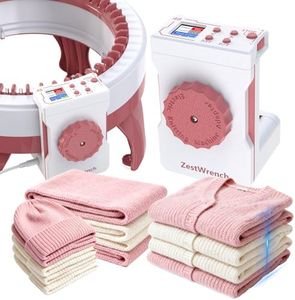[2025 Upgraded] zestwrench Electric Knitting Machine Adapter for Sentro Knitting Machine 48, LCD Panel & Row Counter, Flat/Circular Dual Mode, Variable Speed Motor Accessories for Most Yarns