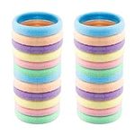 50 Pcs Hair Bands for Women Girls, Large Cotton Hair Bobbles Strong Elastic Hair Ties No Metal Ponytail Holder for Thick and Curly Hair(Candy Colors)