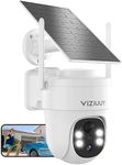 VIZIUUY Security Cameras Wireless Outdoor, 3MP Solar Security Camera Outdoor, Pan Tilt 360° Camera Surveillance Exterieur with Color Night Vision/PIR Sensor/2-Way Audio/Alexa/Google Assistant