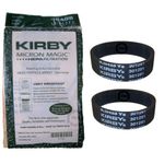 Original Kirby Micron Magic Hepa 3 Pack + 2 Straps For G3 G4 G5 G6 G7 G8 G10 Sentria (197201 + 301291)