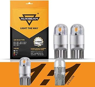 AUXBEAM 194 LED Bulbs Amber Yellow, Canbus Error Free Non-Polarity Extremely Bright 168 W5W Car Interior Lights, T10 LED Replacement Bulb for License Plate light, Dome Map Light, Dashboard Light, 2PCS