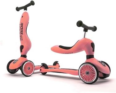 Scoot & Ride - Highwaykick 1 Children Adjustable Seated or Standing 2-in-1 Scooter Including Safety Pads (Peach) - for Ages 1-5