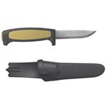 Morakniv Craftline Basic 511 High Carbon Steel Blade Utility Knife & Combi-Sheath, 3.6", Black/Desert Tan