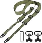 Feyachi L46 Two Points Sling with Mlok QD Sling Mount, Length Adjustable Sling with Larger Metal Hooks (Green)