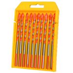 Sceptre 10 Pcs Ceramic Drill Bits Set for Tile Porcelain Concrete Brick Glass Plastic and Wood (6mm)