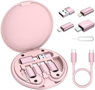 Elebase USB Charging Adapter Kit,USB to USBC Adapter Set,Type C to USB 3.0 OTG iOS Micro Multi Portable Converter Case with 1Ft 100W Charger Cable for iPhone 16 15 Max Pro,Samsung Galaxy S24 S23 Plus
