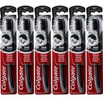 Colgate 360 Charcoal Infused Toothbrush, Floss-Tip Bristles, Soft (Colors Vary) - Pack of 6