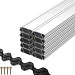 VEVOR Wiggle Wire and Lock Channel, 6.56ft Spring Lock & U-Channel Bundle for Greenhouse, 20 Packs PE Coated Spring Wire & Aluminum Alloy Channel, Plastic Poly Film or Shade Cloth Attachment w/Screws