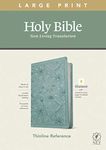 NLT Large Print Thinline Reference Bible, Filament-Enabled Edition (LeatherLike, Floral Leaf Teal, Red Letter)