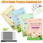 16Pcs Grooved Magic Practice Copybook Set Children's Handwriting Book Practice