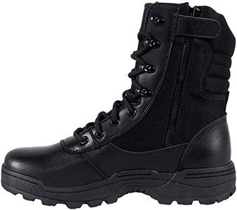 RIELD Men's Military Tactical Work Boots Side Zipper Jungle Army Combat Boots,Black,12 M US