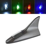 Citaaz Solar Shark Fin Warning Light 4 Colorf Warning Flash Taillight Solar Power Anti Collision Anti-Tailing Trim Shark Fin Antenna for Car - (Gray)