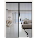 Reliancer Fiberglass Magnetic Screen Door 36"x80" Large Magnet Patio Door Mesh Curtain for Door Opening Up to 34" x79" W/Full Frame Magic Tape Outdoor Patio(Fiberglass, 3680)