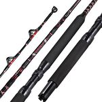 FISHAPPY Straight Butt Trolling Rod Saltwater Offshore Heavy Roller Rod Big Game Conventional Boat Fishing Pole 5'6'' (5'6'' - 50-80lbs - 1 Piece)