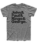 3styler John & Paul & Ringo & George Men's T-Shirt - The Big Names of Music Shirt - Classic Line - 100% Cotton 185gsm, heather grey, S