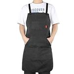 ALLONWAY Apron, Chef Apron for Women Men, Adjustable Size Professional Apron, Personalized Apron Perfect for kithcen Artist Gardener Barbecue Woodworker, Prevent Stains Oil Dust, Black