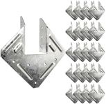 LAJIAOZ 18-Gauge Hurricane Tie Hot Dip Galvanized Joist Hangers Heavy Duty Hot Dip Galvanized Joist Hangers for Roofing Trusses Wood Timber, Resist High Wind Earthquake Forces(Silver, 20Pcs)