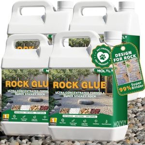 Rock Glue for Landscaping - 4 Gallon Mulch Glue, Gravel Binder & Stone Adhesive, Fast-Dry, Non-Toxic, Weather-Resistant for Patios, Garden, Walkways and Paths