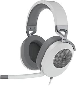 Corsair HS65 Surround Gaming Headset (Leatherette Memory Foam Ear Pads, Dolby Audio 7.1 Surround Sound on PC and Mac, SonarWorks SoundID Technology, Multi-Platform Compatibility) White