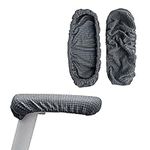 kwmobile Set of Chair Armrest Covers - 2x Removable Polyester Gaming Office Chair Armrest Protectors - Dark Grey