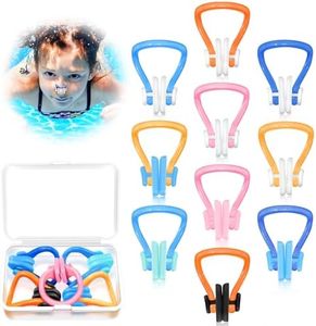 HIGAHY Swimming Nose Clip - 𝟭𝟬 𝗣𝗮𝗰𝗸𝘀 Nose Plugs for Kids(𝗔𝗴𝗲 𝟳+), Swim Nose Clip Adult with Storage Box, Waterproof Nose Clips for Swimming,Surfing, Diving and Other Water Sports