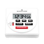 White : MARATHON TI080001 Large Commercial Grade Digital 24 Hour Timer with Countdown, Count-up and Clock Feature - Batteries Included