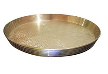 Pure Source India Kansa Thali - 1 Piece, 30 Cm, Gold (Bronze)