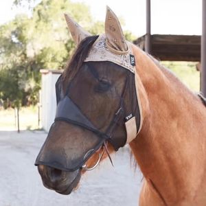 TSZ Fly Free Ride Fly Mask Ears + Nose Cover - UV-Resistant Breathable