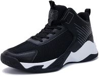 BEOAPT Men's Basketball Shoe High-Top Athletic Running Sneakers Outdoor Trainers Non-Slip Lightweight Cushioning Workout Sport Shoes US 7-13, Black, 9.5