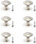 Susenya Drawer Knobs,6-Pack, Silver Knobs for Cabinets 0.9-Inch Dia. Zinc Alloy Round Cabinet Knobs