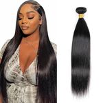 DaiMer Straight Bundles 20 Inch 1 Bundle Human Hair 100% Unprocessed Brazilian Virgin Human Hair Extensions Double Weft No Split Bundle Natural Color