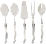 French Home Laguiole Hostess Set – Elegant Hostess Serving Utensil Set – Everyday 5-Piece Serving Utensils Set w/Slotted Serving Spoon, Serving Fork, Cake Lifter & 2 Serving Spoons Stainless Steel