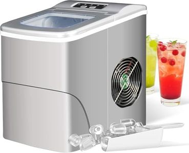 Cobuy Countertop Ice Maker Machine, Portable Ice Cube Makers, Make 12kg ice in 24 hrs, Ice Cube Ready in 6-13 Mins with Ice Scoop and Basket (Silver)