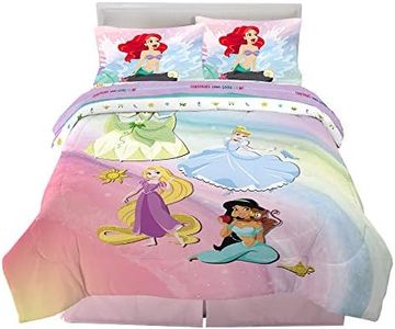 Franco Kids Bedding Super Soft Comforter and Sheet Set, 5 Piece Full Size, Disney Princess