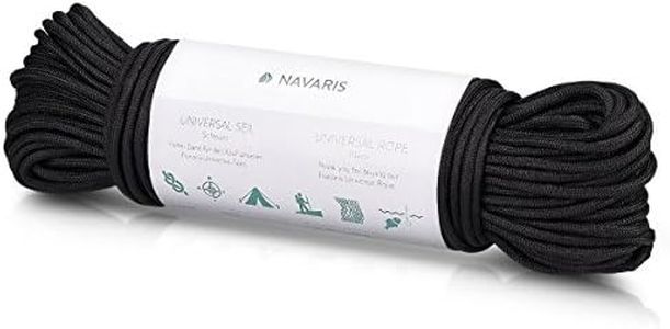 Navaris Corda di Sopravvivenza Universale - Corda Parachute Cord 30,5 m 4mm per Esterno Campeggio Pesca - Non Adatta per Arrampicata - Nera