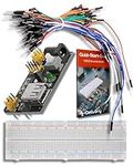 AZDelivery Breadboard Kit compatible with MB-102-830 Tie Point Solderless Plug-in Prototype PCB Board, Power Supply Module 3.3V 5V 700mA Adapter, 65 PCS Jumper Wire Set compatible with Arduino!