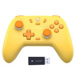 GameSir Nova Lite 2.4g Wireless Controller for Windows PC, iPhone, Android, Switch & Steam Deck, Bluetooth Controller Gamepad with Hall Effect Trigger,Turbo,Rumble Vibration(Nova Lite Yellow)