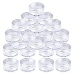 kuou 50 Pcs Empty Plastic Cosmetic Jars, 5ml Sample Containers Pots Bottles with Clear Lids