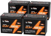 Litime 4 Pack 12V 100Ah RV Lithium Battery,Group 24 Rechargeable LiFePO4 Battery with Up to 15000 Cycles, 1.28kWh and Higher Energy Density, Perfect for Trolling Motors, Boat, Marine, Solar etc.