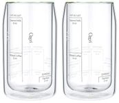 Ozeri Moderna Artisan Series Double Wall Barista Coffee Glass, 15 oz, Clear