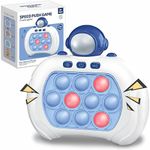 Quick Pop Game Fidget Toys Pro for Kids Adults, Handheld Game Console Puzzle Game Console Machine, Push Bubble Stress Toy, Relief Party Favors, for Boys (Blue Astronaut)