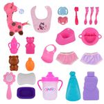 BABESIDE 29-Piece Doll Accessory Set - Comprehensive Doll Feeding and Care Set for Boys and Girls Reborn Baby Doll Set