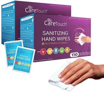 Care Touch Hand Sanitizer Wipes – 220 Individually Wrapped Packets (Box of 2, 110 Wipes Each)
