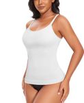 Shapewear Tank Top for Women Tummy Control Camisole Tops Slimming Vest Shaping Cami Tops Body Shaper(#1 White, M)